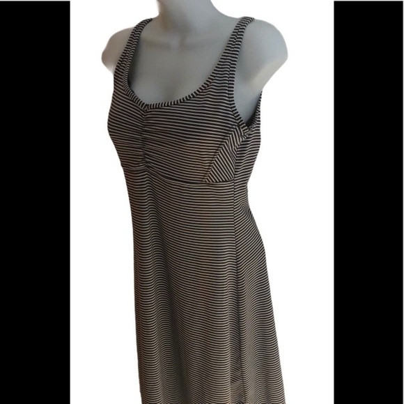 Prana Rebecca Dress Women's Striped Charcoal L Cage Strappy Back Beach Pool - Picture 6 of 7